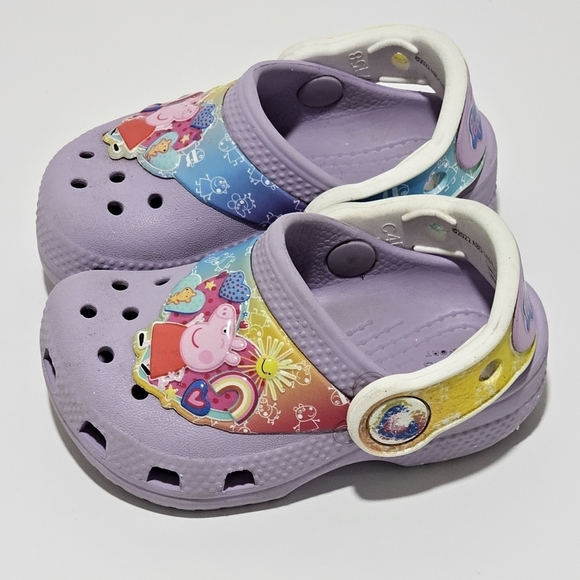 Peppa Pig Crocs Purple Baby Toddler Girl Size 4 Unisex-Child Classic PeppaPig - Picture 4 of 9